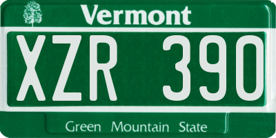 VT license plate XZR390