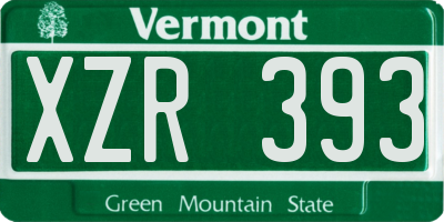 VT license plate XZR393