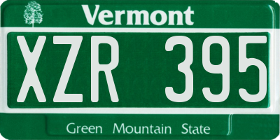 VT license plate XZR395