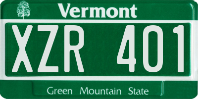 VT license plate XZR401