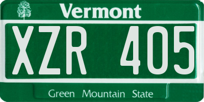 VT license plate XZR405