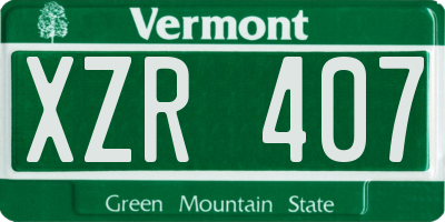 VT license plate XZR407