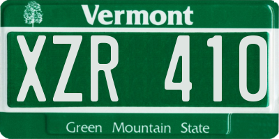 VT license plate XZR410