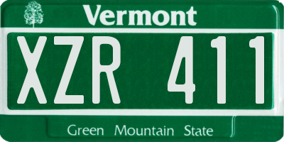 VT license plate XZR411