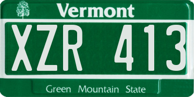 VT license plate XZR413