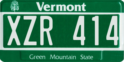 VT license plate XZR414