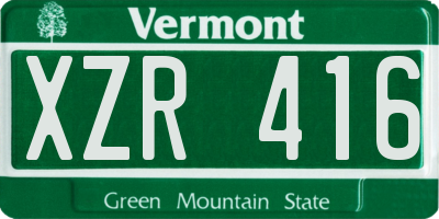 VT license plate XZR416