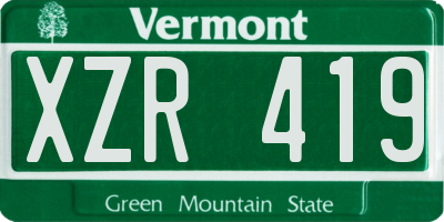 VT license plate XZR419