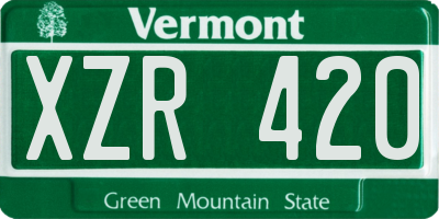 VT license plate XZR420