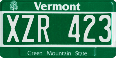 VT license plate XZR423