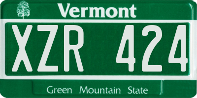 VT license plate XZR424
