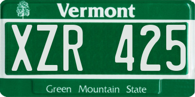 VT license plate XZR425