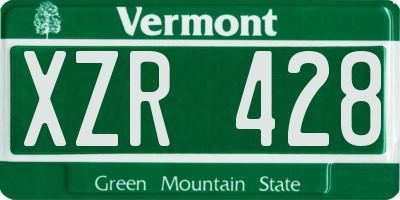 VT license plate XZR428
