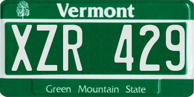 VT license plate XZR429