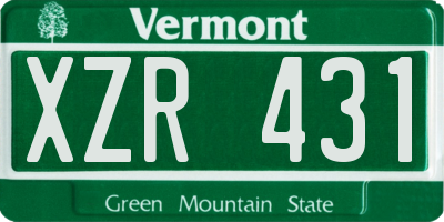 VT license plate XZR431