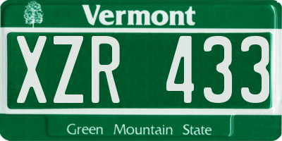 VT license plate XZR433