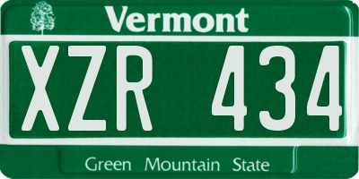 VT license plate XZR434