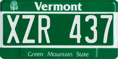 VT license plate XZR437