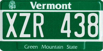 VT license plate XZR438