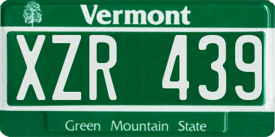 VT license plate XZR439