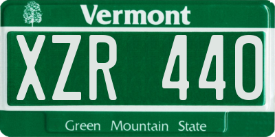 VT license plate XZR440