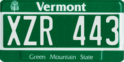 VT license plate XZR443