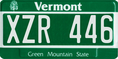 VT license plate XZR446