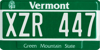 VT license plate XZR447