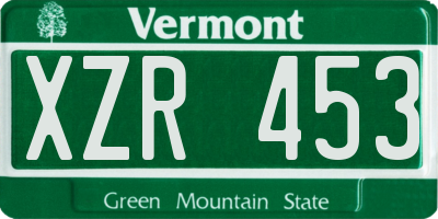 VT license plate XZR453