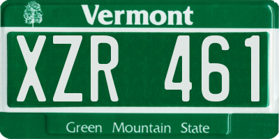 VT license plate XZR461