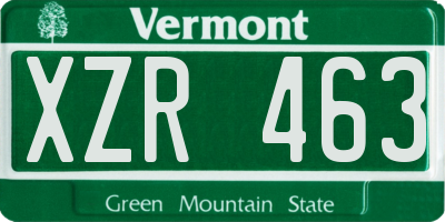 VT license plate XZR463