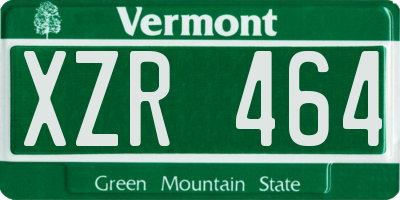 VT license plate XZR464