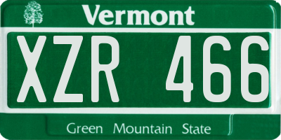 VT license plate XZR466