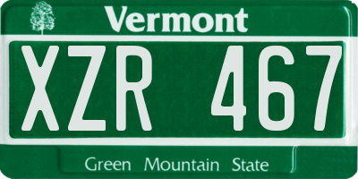 VT license plate XZR467
