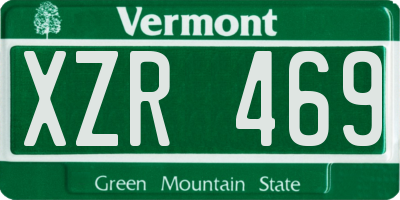 VT license plate XZR469
