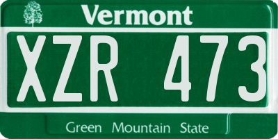 VT license plate XZR473