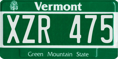 VT license plate XZR475