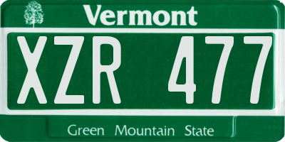 VT license plate XZR477