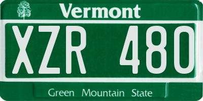 VT license plate XZR480