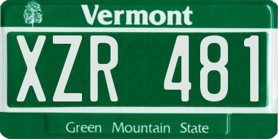 VT license plate XZR481