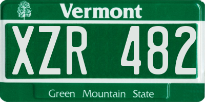 VT license plate XZR482