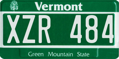 VT license plate XZR484