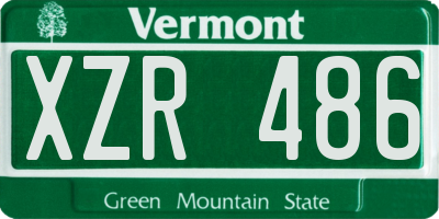 VT license plate XZR486