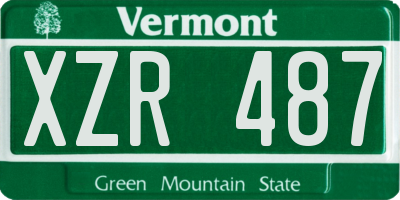 VT license plate XZR487