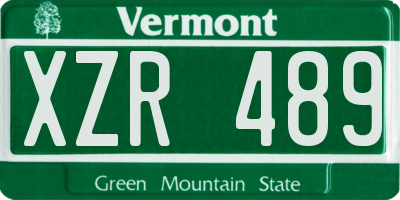 VT license plate XZR489
