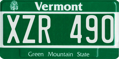 VT license plate XZR490
