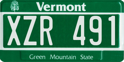 VT license plate XZR491