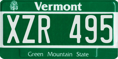 VT license plate XZR495