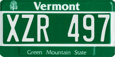 VT license plate XZR497