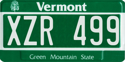 VT license plate XZR499